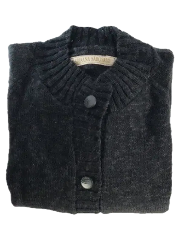 Meleerattu musta puuvillatakki